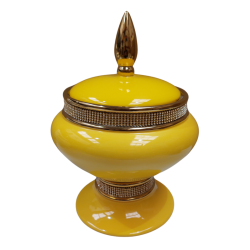 Sopera Porcelana Ochun 32 x 23 cm Diamantes (Amarillo con dorado) 10 in